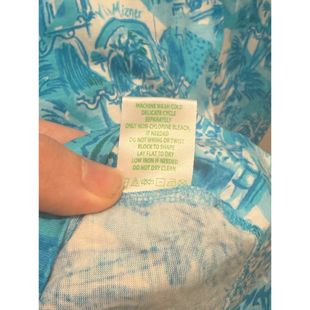 Lilly Pulitzer Easley Short Sleeve Dress Amalfi Blue Sunny State of‎ Mind XS - Picture 7 of 9